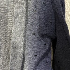 Kokun 100% Cashmere Women's Gray and blue Cardigan Sweater